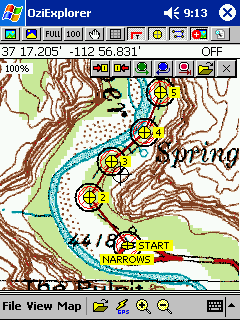The narrows in Zion National Park Utah map on PocketPC