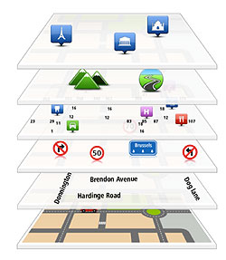 The conceptual layers of a digital map
