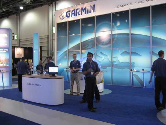 The Garmin stand at the British Motor Show