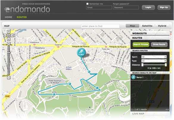 Endomondo Web Map View