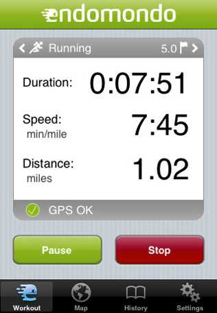 Endomondo on iPhone