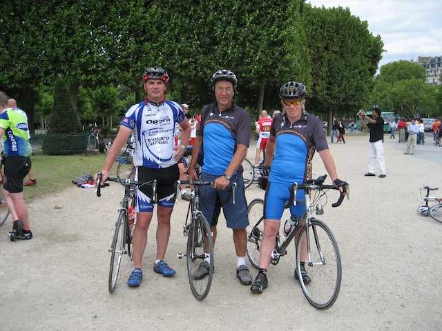 Jon, Peter and Mike at the Eiffel Tower