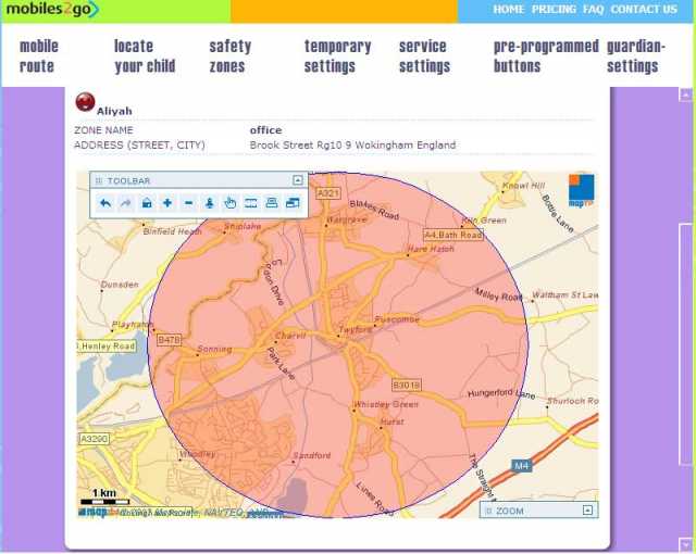 The mobiles2go Geofencing