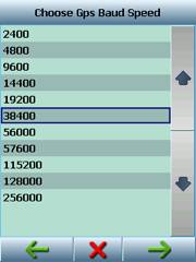 Choose GPS Baud Speed