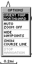 The Garmin eTrex map options.