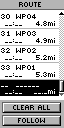 The Garmin eTrex route management display