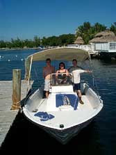 The rental boat for testing outdoor navigator.