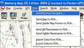Install for memory-map pocket navigator