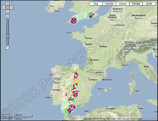 UK to Spain Map