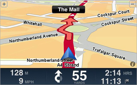 TomTom iPhone Map Display Landscape