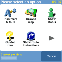 TomTom for Palm application options