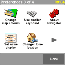 TomTom navigator preferences