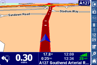 The TomTom navigator for Palm 3D display