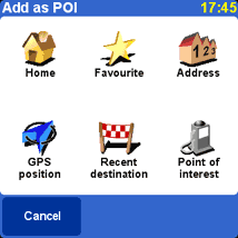 TomTom Navigator for Palm custom POI speed camera